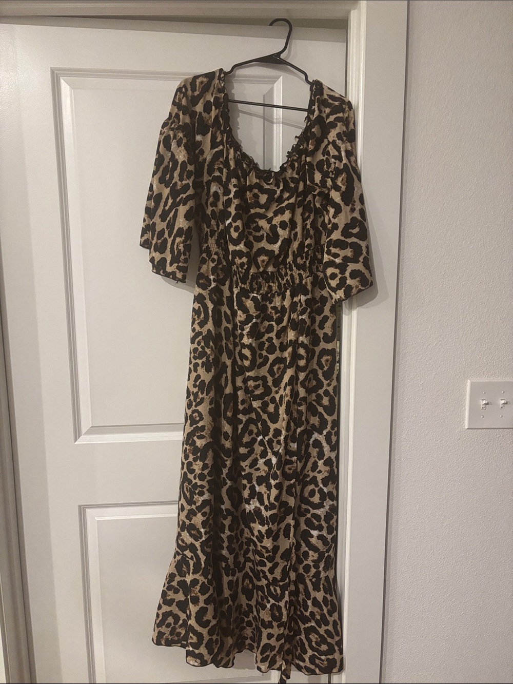 SHEIN Leopard Print Maxi Dress in Brown and Black